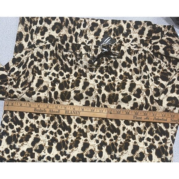 Esmara Heidi Klum mini dress Women’s Leopard Print Cuff Sleeves Sz 6 Heidi - Picture 7 of 11
